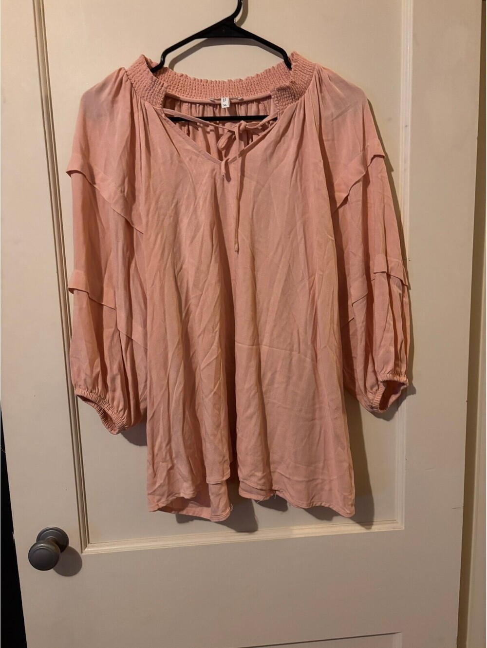 Maurices Womens pink peasant blouse XL